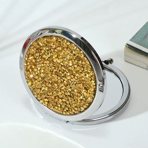 Hot Souvenir Double-Sided Makeup <b>Mirror</b> Portable Round <b>Compact</b> <b>Mirror</b> with Diamond Glitter Powder Travel <b>Mirror</b> - Product Image 6