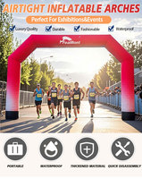 FEAMONT Porte de course d'entrée de bienvenue extérieure hermétique de haute qualité Porte de course gonflable en arc de cercle gonflable pour événements sportifs