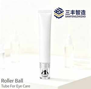 Empty Cosmetic Eyecream Tube with 5 Layers LDPE Material Zinc Alloy Applicator Massage Head and Screw Cap - Product Image 1