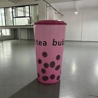 Gobelet géant gonflable en PVC pour bubble tea avec ventilateur intégré et souffleur électrique pour la publicité