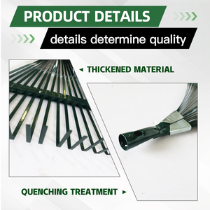 Prix de gros Râteau à feuilles en acier vert pour l'agriculture 22 dents Râteau de jardin avec long manche en bois - Product Image 3