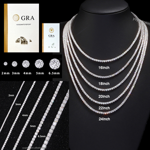 Wuzhou Factory Price Hip Hop <strong>Necklace</strong> S925 Silver with GRA VVS <strong>Moissanite</strong> Cuban Link 2mm - 6.5mm <strong>Moissanite</strong> Tennis Chain Jewelry - Product Image 3
