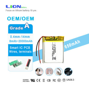 도매 603035 650mAh 소형 리튬 폴리머 배터리 3.7V 충전식 배터리 KC UL 3.8.3 - Product Image 1