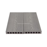 Planche de terrasse extérieure en WPC 1.5 Gen Co-extrusion, moderne, imperméable, creuse, gris clair, pour jardin, garantie 5 ans