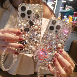 เคสโทรศัพท์มือถือลายกระต่ายประดับเพชรหรูหรา สำหรับ <span class=keywords><strong>iPhone</strong></span> 17/16/15/<span class=keywords><strong>14</strong></span>/13 <span class=keywords><strong>Pro</strong></span> Max ป้องกันการกระแทก ผลิตจาก TPU และ PC  ตกแต่งคริสตัลเต็มตัว - Product Image 2