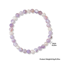 Bracelet extensible en perles facettées de 6 mm en perles de culture d'eau douce blanches, pierres précieuses de guérison