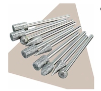 Accessoires Dremel Tête de meulage diamantée, 20 pièces, 3mm, outils abrasifs, mini foret, ensemble de fraises, outils de travail du bois