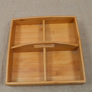 Caja de madera con compartimentos para servir frutos secos y aperitivos, con asa hueca, elegante caja de almacenamiento para fiestas en casa y cafeterías - Product Image 4