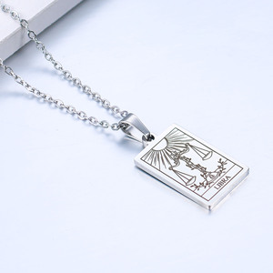 Gioielli da donna placcato oro 18 carati astrologia <span class=keywords><strong>oroscopo</strong></span> carta dei <span class=keywords><strong>tarocchi</strong></span> ciondolo in acciaio inossidabile 12 collana con segno zodiacale - Product Image 6