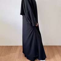 Ensemble Abaya Fermée en Coton et Lin Sur Mesure avec Jupe, Robe Modeste et Élégante pour Femme Musulmane, Vêtement Islamique en Gros, Abaya 2 Pièces