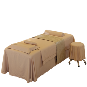 Atmosphère romantique vérifier modèles beauté <span class=keywords><strong>lit</strong></span> 4 pièces ensemble couleur unie <span class=keywords><strong>couvre</strong></span>-<span class=keywords><strong>lit</strong></span> Salon de beauté ensemble corps SPA Massage Table couverture ensemble - Product Image 1