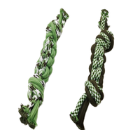 Jouet à mâcher pour animaux de compagnie en corde de maïs coton et polyester, 2 nœuds, corde durable faite à la main pour l'entraînement et le jeu des chiens