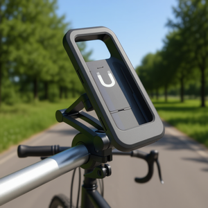 Support de téléphone pour vélo avec double support de fixation, matériau ABS, fixation sur guidon, noir, pour la conduite, modèle D0100H7NUE6 - Product Image 2