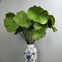Lotus artificiel vert de haute qualité en PU, feuillage artificiel écologique et durable pour mariage, style chinois, fête à domicile