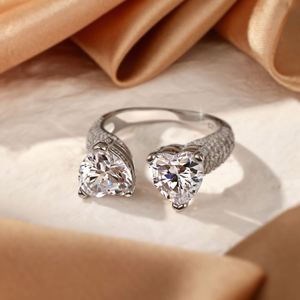Dylam Women <b>Adjustable</b> Birthday Valentine Gift Jewelry 925 Sterling <b>Silver</b> Open Heart Stones Constellation <b>Silver</b> <b>Rings</b> - Product Image 6