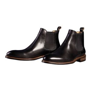 Bottes montantes coréennes pour hommes, style britannique, à lacets, bout pointu, surface souple, légères et respirantes, idéales pour les soirées - Product Image 2