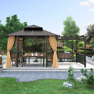Functionele Metalen Waterdichte Tuinhuisje Entertainment <span class=keywords><strong>Pergola</strong></span> Met Schommelstoel Voor Buiten Ontspannen 300*480Cm - Product Image 2