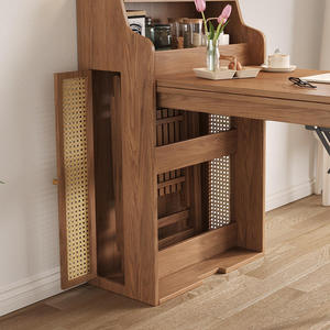 <span class=keywords><strong>Mesa</strong></span> de Comedor Extensible Plegable de Madera Maciza con Mueble Lateral de Almacenamiento, Diseño Moderno Multifuncional para Uso Doméstico Pequeño - Product Image 6