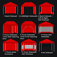 Tente de gazebo pliable carrée pop-up à usage intensif avec cadre en métal 10X10ft auvent pour les expositions de mariages