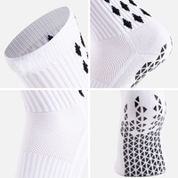 Chaussettes de Sport Antidérapantes Hommes Couleurs Noir Blanc Logo Personnalisé Glacier en Coton Nylon pour Football
