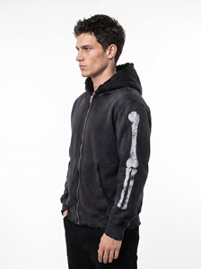 Sweat à capuche zippé délavé vintage pour homme, style streetwear décontracté - Product Image 2