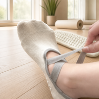 Chaussettes antidérapantes JOYFIT pour yoga et Pilates, chaussettes pieds nus à sangles croisées, bout ouvert, pour entraînement en studio, fournisseur en gros OEM ODM