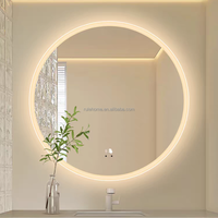 Miroir LED rond sans cadre pour salle de bain, éclairé avec interrupteur tactile, fabrication en gros pour la maison moderne