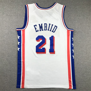 Vente en gros de nouveaux maillots de basket-ball américains cousus Nouvelle saison #0 Maxey #11 Harden #3 Embiid Philadelphia <span class=keywords><strong>76ers</strong></span> Jerseys - Product Image 6