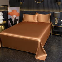 Drap de lit de couleur unie Ice Silk Summer Drap de lit double dortoir frais et lisse