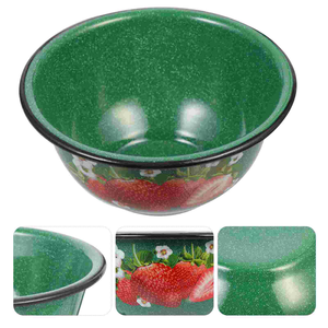 Bol en émail rétro classique pour soupe, nouilles, salade, usage quotidien, ustensile de cuisine, bassin métallique réutilisable pour la salle à manger, le bar, le camping - Product Image 2