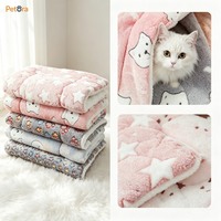 Tapis pour animaux de compagnie Petora multi-motifs en flanelle épaisse et douce, imprimé de dessins animés, pour chien et chat, pour dormir, pour la maison, pour la détente