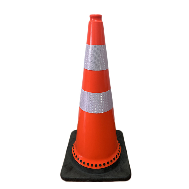 Flexible 75cm Black Base PVC Traffic Cone