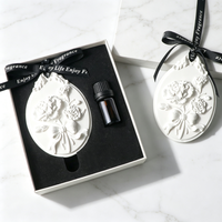 Aromathérapie suspendu désodorisant ovale porcelaine fleur céramique huile essentielle diffuseur cadeau voiture garde-robe parfum