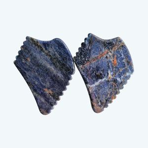 Outils de soin du visage, planche de gua sha en sodalite authentique, gua sha, masseur facial naturel - Product Image 2