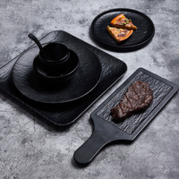 Assiettes et bols carrés en mélamine blanche de grande taille pour la restauration (vente en gros)