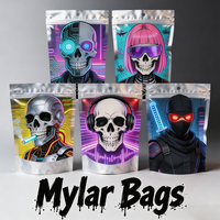 Sacs Mylar en gros 3.5g 7g 14g 28g découpés sur mesure, anti-odeur, avec fermeture éclair, pour bonbons, herbes, fleurs, biscuits, emballage alimentaire