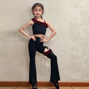 Camisole Tops Pants Modern <span class=keywords><strong>Salsa</strong></span> Ballroom Outfits pour filles - Product Image 3