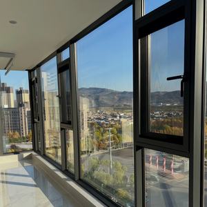 Fenêtre à double vitrage trempé bon marché, fenêtre fixe en aluminium, design de fenêtres à la française - Product Image 2