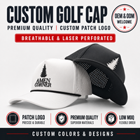 Gorra de Golf Deportiva Oxford Dobby de 5 Paneles con Marca Personalizada, Logotipo de Silicona, Cuerda Vintage, Bajo MOQ, OEM, Tejido de Alta Densidad y Duradero
