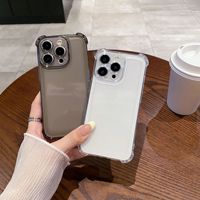 iPhone 16 Pro kılıfı için uygun, basit şeffaf TPU darbeye dayanıklı telefon kılıfı