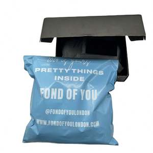 Enveloppe personnalisée avec logo imprimé, bleu clair, pour vêtements, boîte d'expédition, petite, moyenne, grande, 6x9, 10x13, sacs d'expédition pour sweats à capuche - Product Image 1