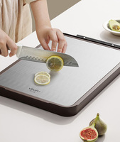 Couteau double face en acier inoxydable domestique antibactérien et résistant à la moisissure planche collante fruits de cuisine