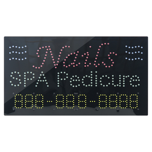 Enseigne de magasin Led NAILS SPA PEDICURE, panneau animé lumineux Led pour magasin de salon de beauté 17*31 pouces de haut signe lumineux - Product Image 4