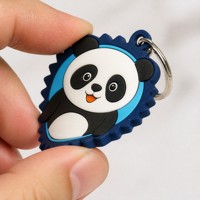 Porte-clés personnalisé en PVC souple, mascotte fantaisie, licorne, panda, flamant rose, avec bord gaufré 3D, vente en gros, cadeau