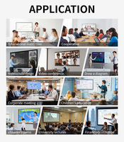 Layar LCD Panel Datar Interaktif 65 Inci, Papan Tulis Digital Sentuh Pintar untuk Pengajaran di Sekolah, Whiteboard Interaktif