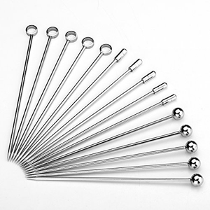 Piques à cocktail réutilisables en acier inoxydable 304, brochettes pour garnitures, brochettes pour Bloody Mary, pour apéritifs et fruits - Product Image 2