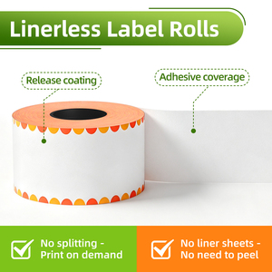 Rouleau d'étiquettes thermiques autocollantes sans support, qualité alimentaire, pour commandes à emporter en restaurant, étiquettes pour boulangerie, emballage alimentaire - Product Image 3