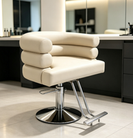 Chaise de coiffure moderne de luxe, chaise de barbier inclinable hydraulique pour salon de coiffure