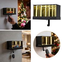 Porte-clés de garage multifonctionnel de luxe noir en ABS avec crochet infini et lumière LED, fixation murale adhésive pour clés de voiture