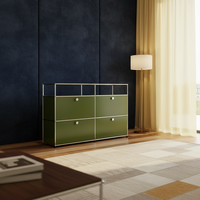 Armoire de rangement modulaire moderne en acier inoxydable, design côtier, montage facile, étagères réglables, fonctionnalités extensibles
